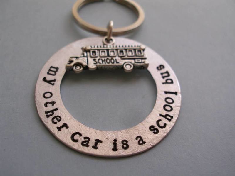 My other car is a school bus - keyring