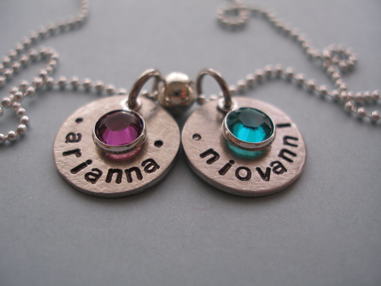 5/8" name &amp; birth-crystal