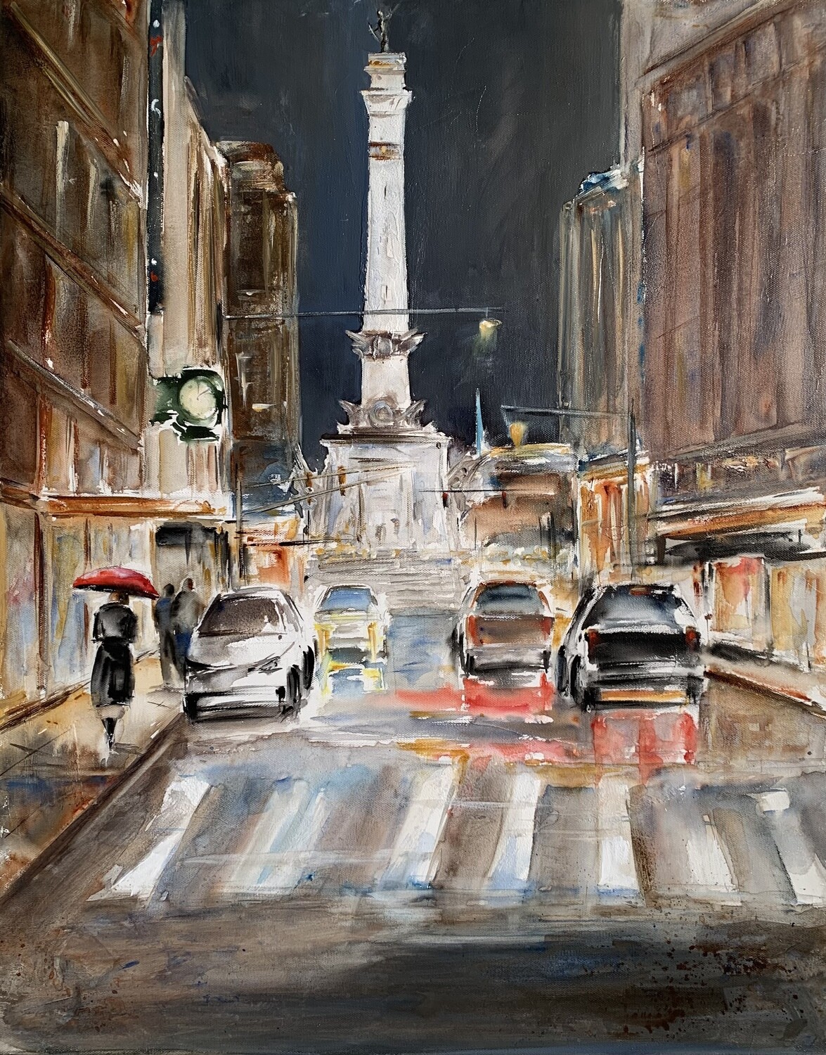 Monument Circle Lights (&quot;Red Umbrella&quot; Series)