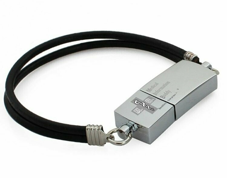 Silver Tone Medical Information Buddy Bracelet