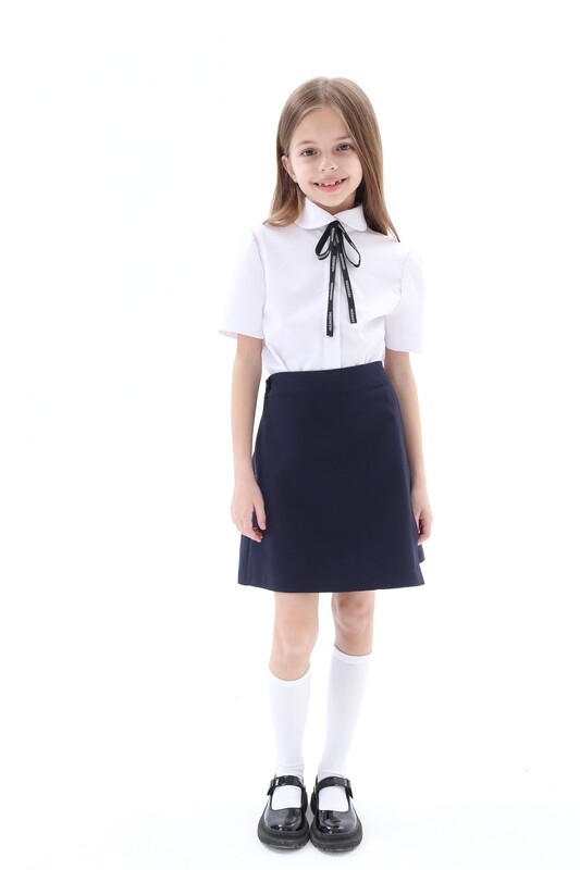 Школьная блузка с рукавом-фонариком
