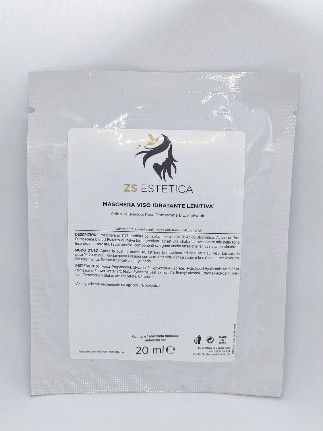 MASCHERA MONOUSO IDRATANTE LENITIVA