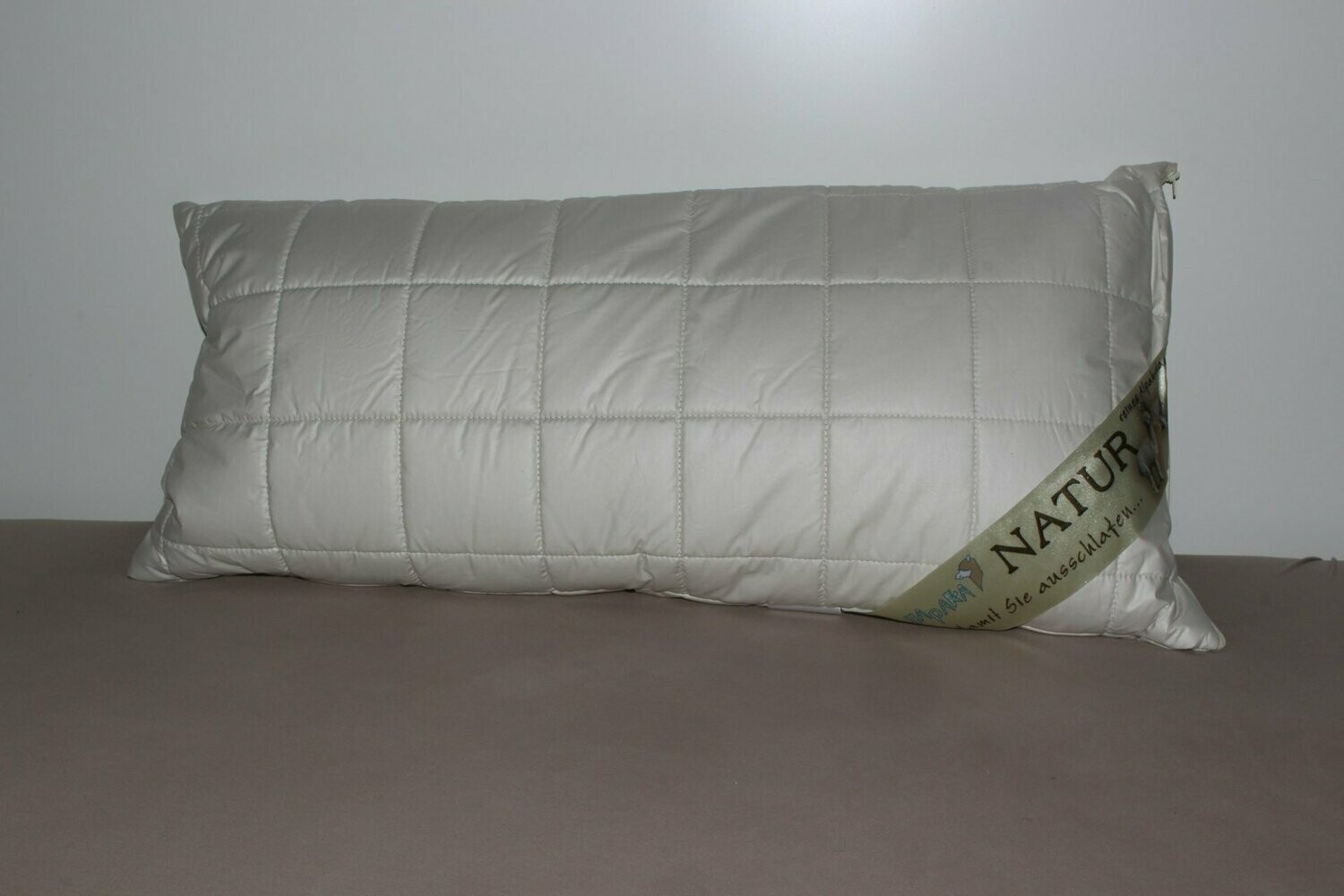 Kopfkissen mit Füllung: neue weiße Gänsedaune 15% und -federn 85% - 40x80cm