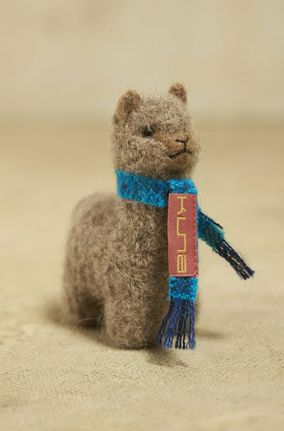 Woll Alpaka Plüschtier QÓNI - 7cm - gris