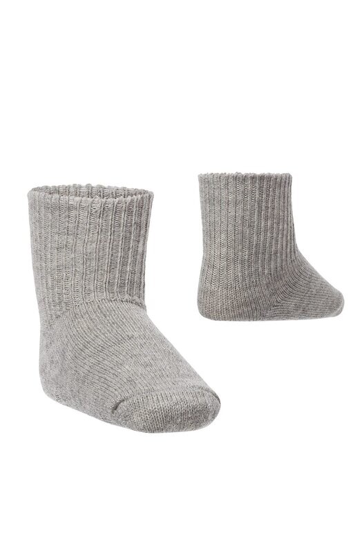 Premium Baby Alpaka Socken - grau - Größe 18-20