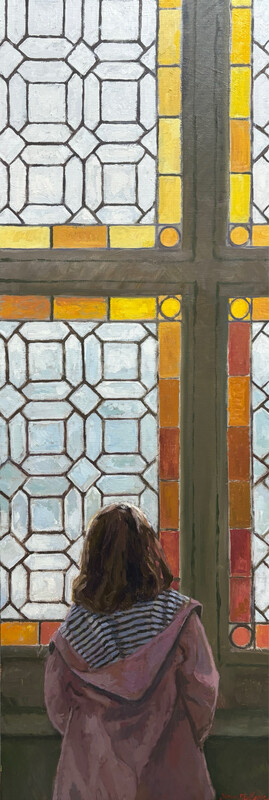 Le vitrail. 150x50. Huile sur toile