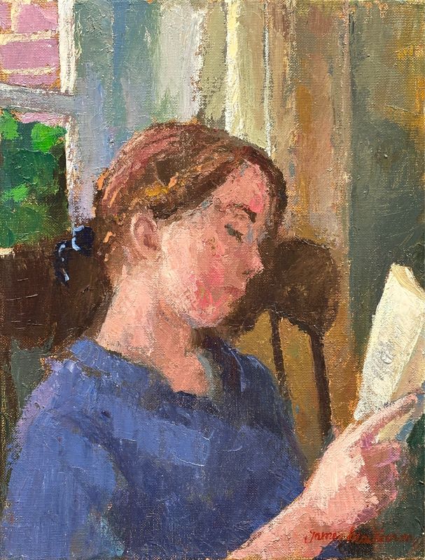 La lectrice, 35x27cm, huile sur toile