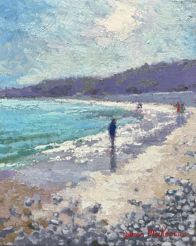 La plage du Palus. 27x22cm. Huile sur toile.