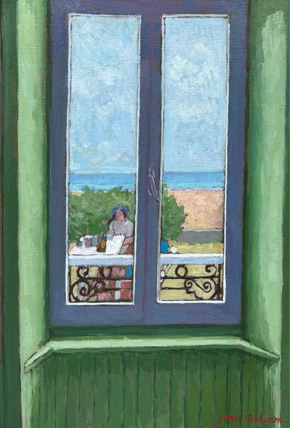 La fenêtre. 55x38cm. Huile sur toile
