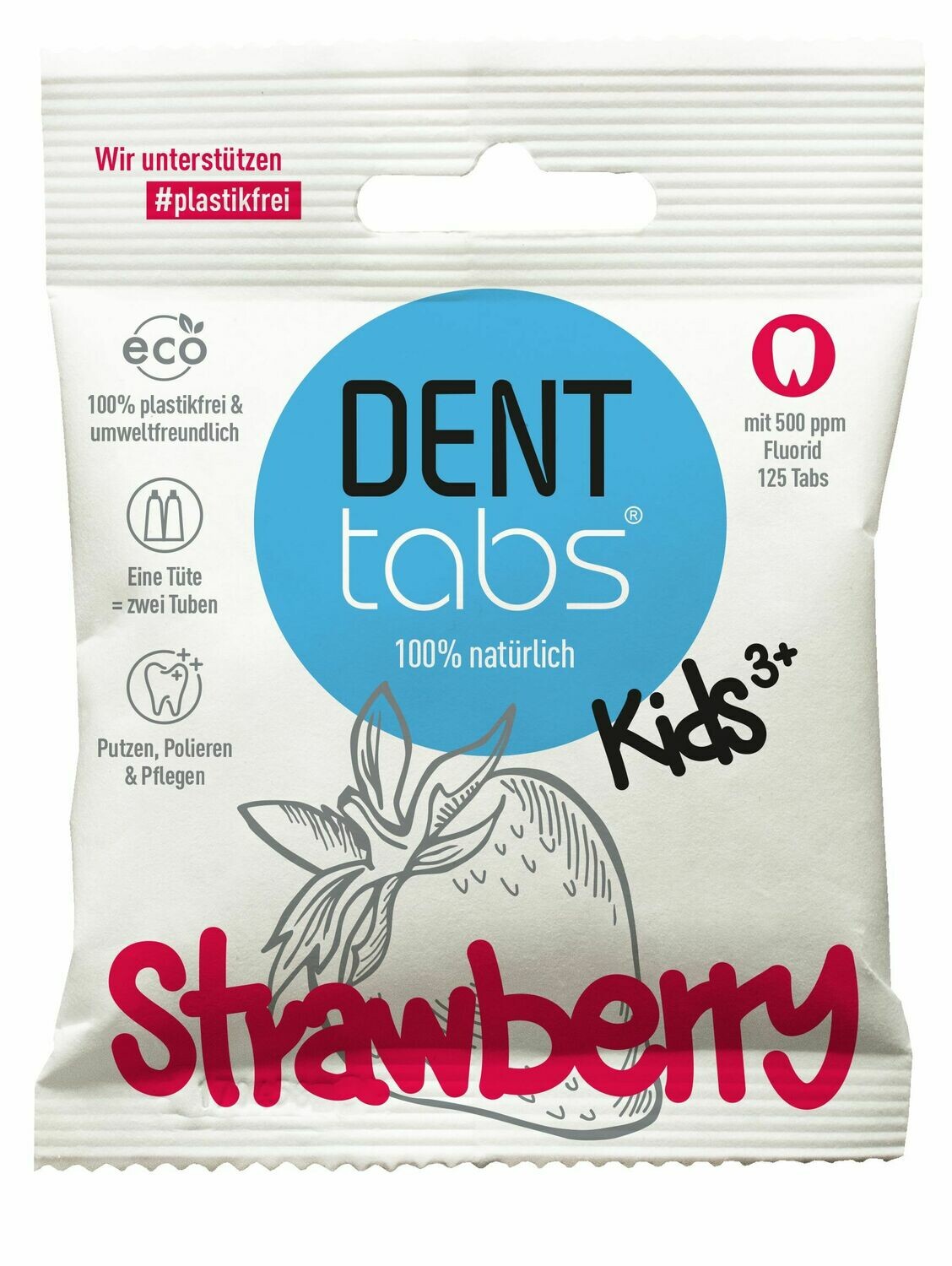 DENTTABS Zahnputztabletten Strawberry MIT Fluorid