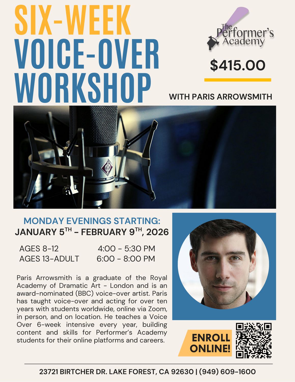 Six-Week Voice Over Intensive Ages (13 - Adult)