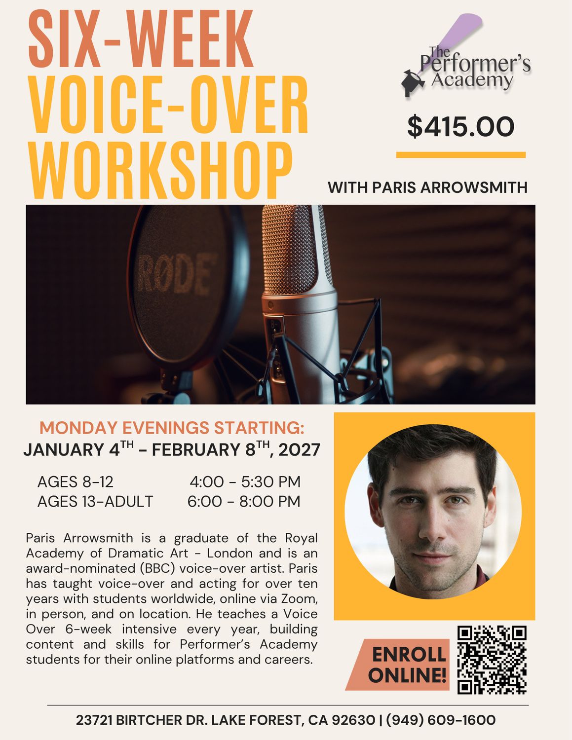 Six-Week Voice Over Intensive Ages (8 -12)