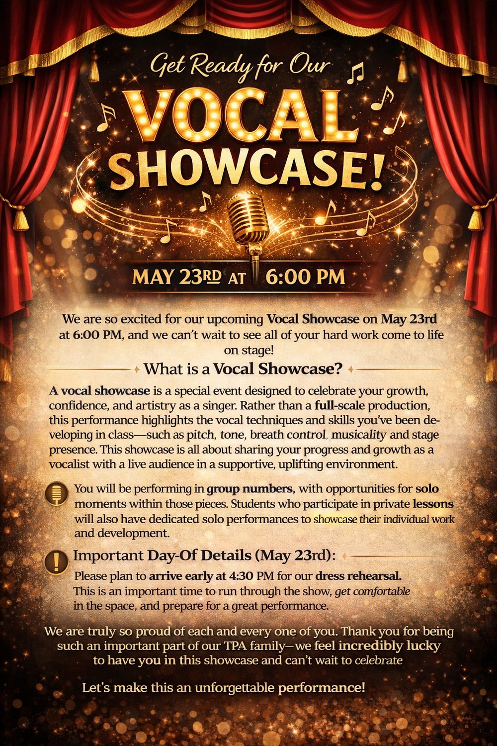 Vocal Showcase Tickets