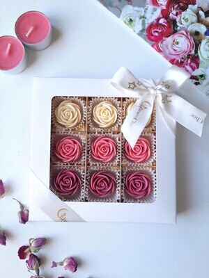 Шоколадные цветы "Розы" подарочный набор из 9 цветков