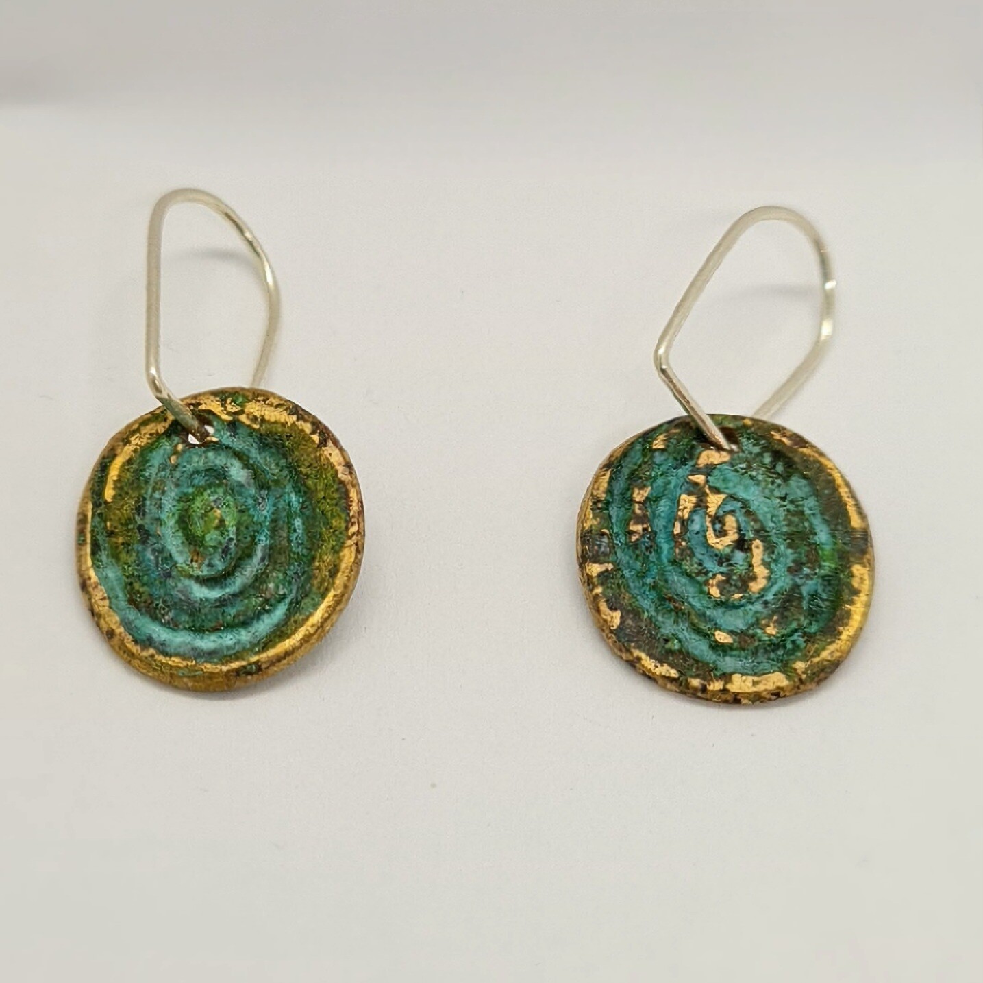 Found Beneath spiral small drop earrings