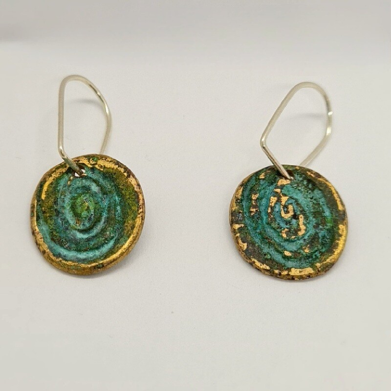Found Beneath spiral small drop earrings