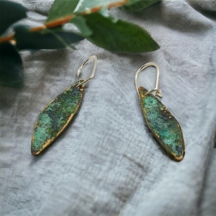 &amp;quot;Found beneath&amp;quot; leaf earrings