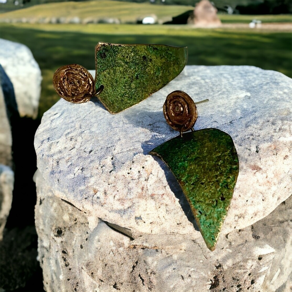 Drop earrings, Geometric Found-beneath