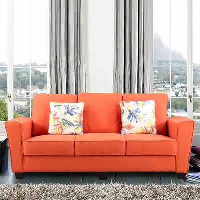 Global Sofa Set in Orange Color Global Sofa Set in Orange Color