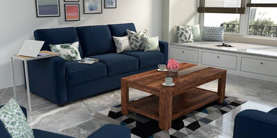 Alpha Sofa Set in Blue Color Alpha Sofa Set in Blue Color
