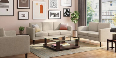 Roco Sofa Set in Beige Color Roco Sofa Set in Beige Color