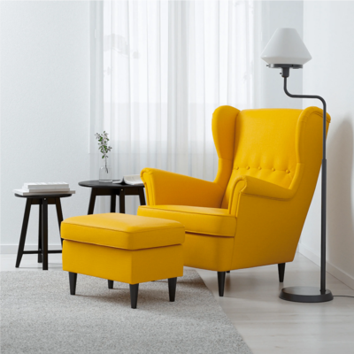 Mozo Wing Chair in Yellow Color Mozo Wing Chair in Yellow Color
