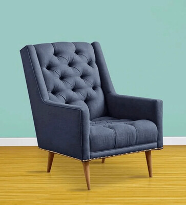 Reo Wing Chair in Blue Color Reo Wing Chair in Blue Color