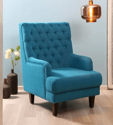 Broze Wing Chair in Blue Color Broze Wing Chair in Blue Color