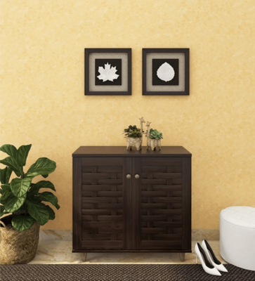 Kiku Two Door Shoe Rack in Brown Color Kiku Two Door Shoe Rack in Brown Color