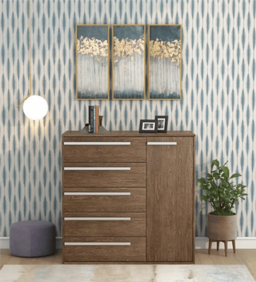 Kiku Chest of Drawers in Brown Color Kiku Chest of Drawers in Brown Color