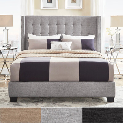 Baltra Wing Fabric Bed in Grey Color Baltra Wing Fabric Bed in Grey Color