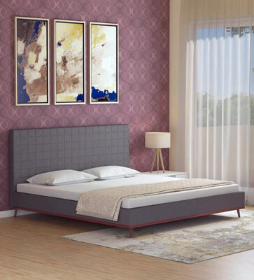 Pihu Wing Fabric Bed in Grey Color Pihu Wing Fabric Bed in Grey Color