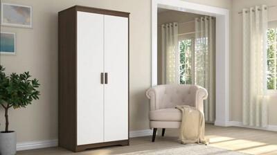 Rexon Two Door Wardrobe in White Color Rexon Two Door Wardrobe in White Color