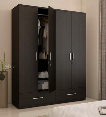 Bahubali Four Door Wardrobe in Brown Color Bahubali Four Door Wardrobe in Brown Color