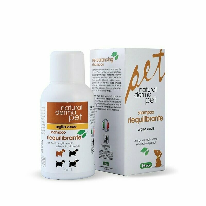 Natural Derma Pet Shampoo per Cani Riequilibrante Argilla Verde