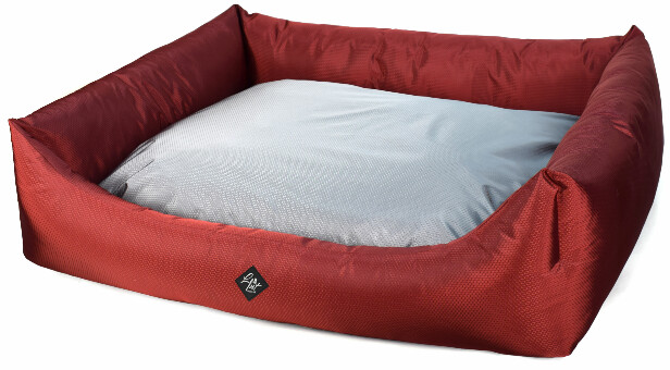 Cuccia Letto &quot;Rodi&quot; XXL con Cuscino Estraibile Waterproof Bordeaux e Grigio