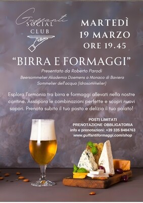 Birra e formaggi - Martedì 19 marzo