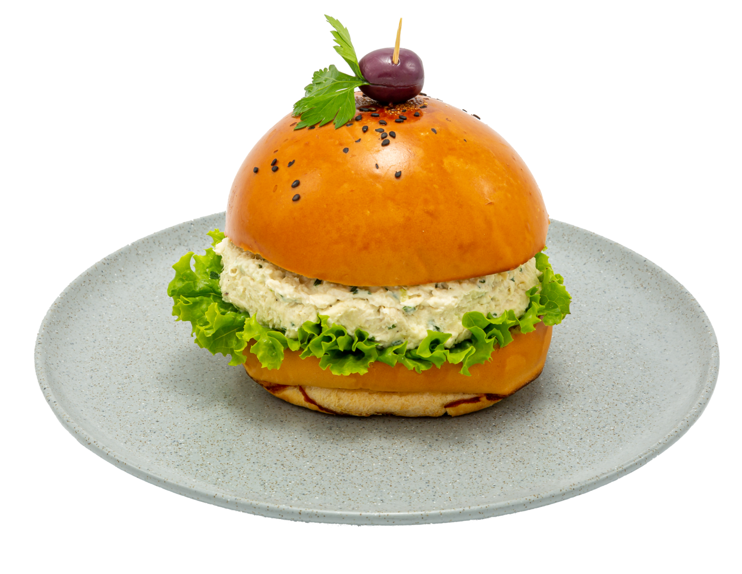 Sándwich de pollo deshilachado