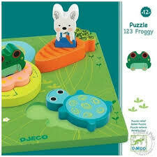 Puzzle in legno 1,2,3 Froggy, Djeco