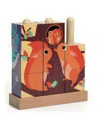 Puzz-Up Forest puzzle cubi in legno, Djeco