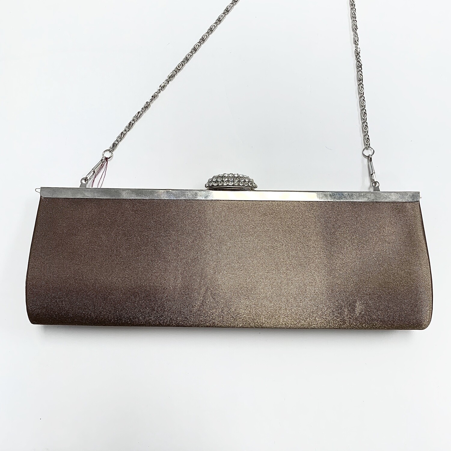 Taupe Silver Clutch