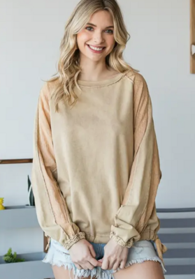 Mineral Wash Side Tie Pullover