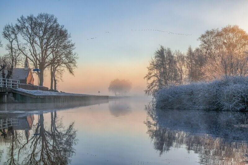 Foto Kijk op Schaaphok vanaf het Slochterdiep Scharmer AE
