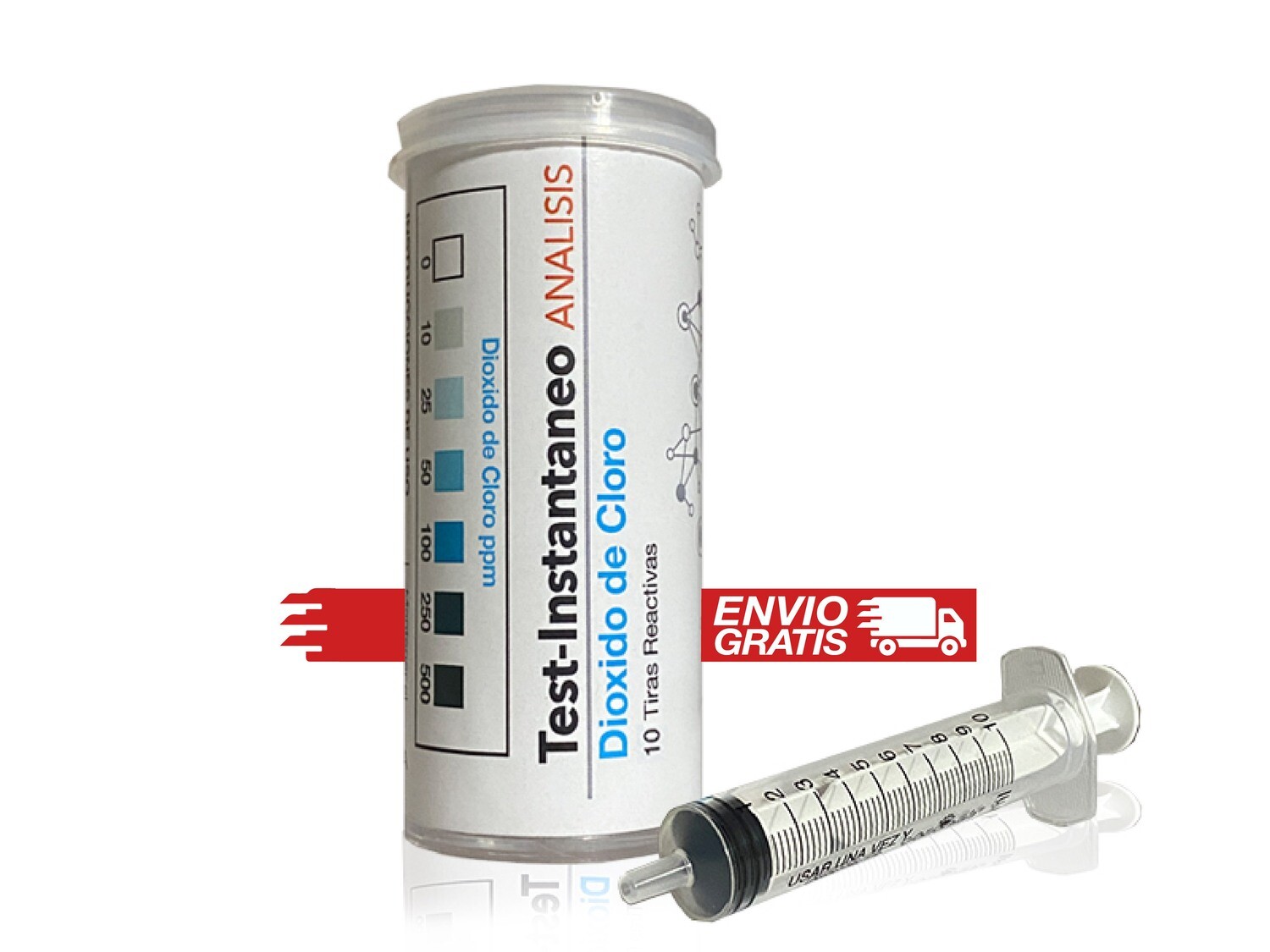 Test Instantaneo DIOXIDO DE CLORO 500ppm 10 unidades