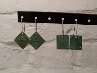 Copper Embossed Earrings