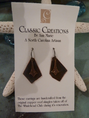 Fleur De Lies Diamond Shaped Drop Earrings