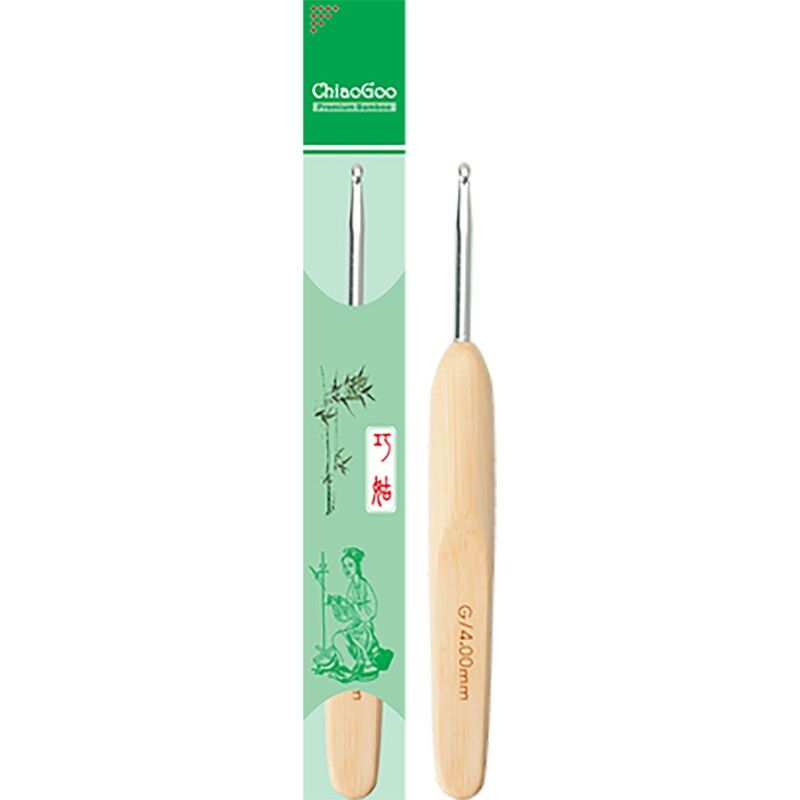 ChiaoGoo Metal Head/Bamboo Crochet Hooks - 4.0 mm (US G)