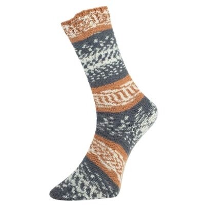 Pro Lana Fjord Sock Wool 4-ply - Curry & Grey - 187