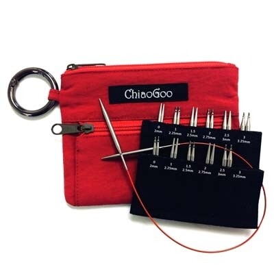 ChiaoGoo TWIST Shorties - Red Lace Mini Interchangeable Set - 2" & 3" Tips - (2-3.25 mm)(US 0-3)