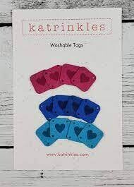 Katrinkles - Washable Hearts Tags - Square - Brights (Pkg. Of 12)